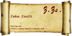 Zeke Zsolt névjegykártya